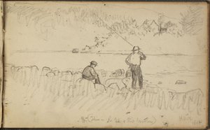 Twee mannen aan het vissen door Homer Dodge Martin