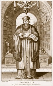Kong-Fu-Tse, of Confucius, de Meest Beroemde Filosoof van China, gegraveerd door Henry Fletcher (fl.1729) door Honbleau