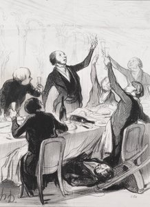 Een 43ste Toast...aan de Matigheidsvereniging door Honoré Daumier
