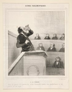 Aan de tribune: Voordat we overgaan tot de suikerkwestie door Honoré Daumier