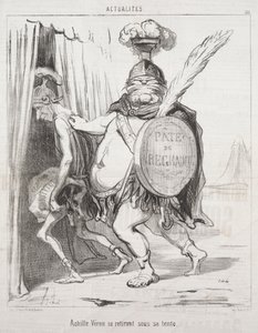 Actualiteiten: Achilles trekt zich terug in zijn tent, 1850 door Honoré Daumier