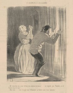Ah! Mijn god, ze hebben het huis van de buurman in brand gestoken ... door Honoré Daumier