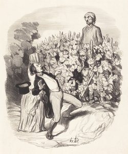 Ah! Saperlotte, ik geloof dat we betrapt zijn! door Honoré Daumier