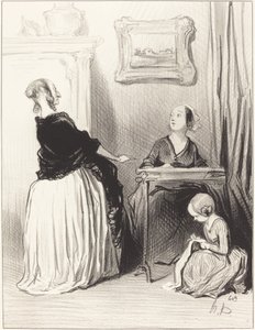 Ah!... wat een vreemde opvoeding geef je je dochter?... door Honoré Daumier