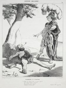 Oude Geschiedenis, plaat 20: Alexander en Diogenes door Honoré Daumier