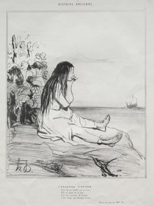 Oude Geschiedenis, plaat 24: Het Verlaten van Ariadne, 4 september 1842 door Honoré Daumier