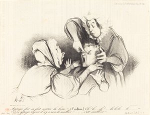 Druk hard, het maakt de bult plat... door Honoré Daumier