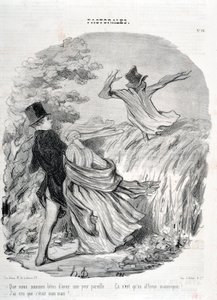 Kunstwerk door Honore Daumier (1808-1879). Charivari dateert uit 1845: Serie PASTORALES Hoe goed we zijn om zo