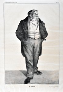 Kunstwerk door Honore Daumier (1808-1879). Charivari dateert uit 1833: Serie Celebrites de la caricature Mr. Baill... MUSEUM VAN SCHONE KUNSTEN - PALEIS LONGCHAMP, MARSEILLE door Honoré Daumier