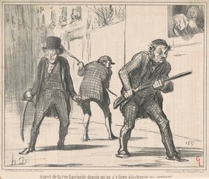 Aspect van de rue Lacépède... door Honoré Daumier