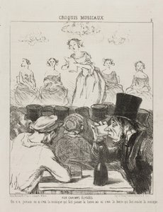 Op de Champs-Elysées door Honoré Daumier