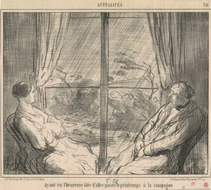 Met het idee om te gaan... door Honoré Daumier