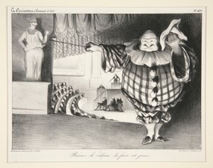 Baissez le rideau, la farce est jouée door Honoré Daumier