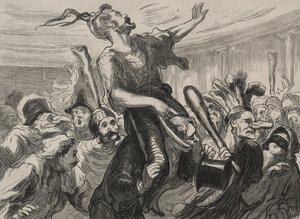 Bal van de Opera: Leve de Flambards door Honoré Daumier