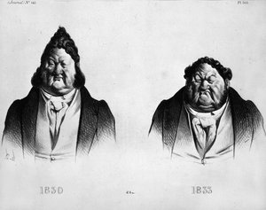 Cartoon over Lodewijk Filips I (1773 - 1850) door Daumier (1808 - 1879) - in 