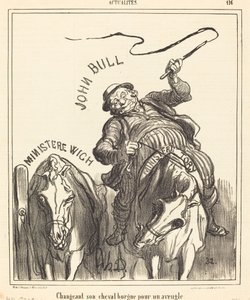 Zijn eenogige paard ruilen voor een blinde door Honoré Daumier