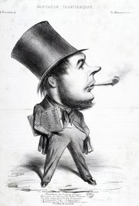 Charivaric Pantheon: Cartoon door Honore Daumier (1808-1879), Franse graveur, schilder en beeldhouwer. Gravure in Le Charivari. Dim: 32x22cm. Arbaud Museum. door Honoré Daumier