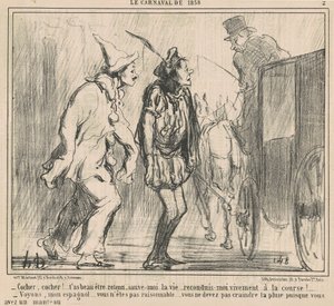Koetsier, Koetsier! ... door Honoré Daumier