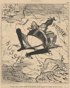 Zoals... op een zeer groot bed... door Honoré Daumier