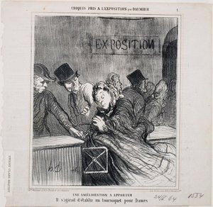 Schetsen genomen op de Tentoonstelling - Een Verbetering aan te Brengen door Honoré Daumier