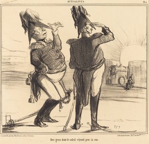 Mensen die weinig vreugde beleven aan de zon door Honoré Daumier
