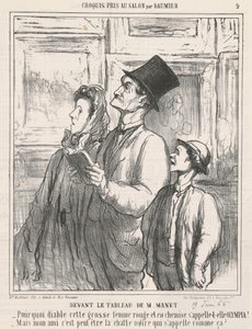 Voor het schilderij van M. Manet door Honoré Daumier