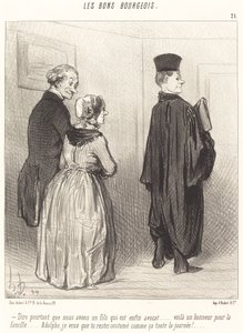 Dire... que nous avons un fils qui est... avocat... door Honoré Daumier