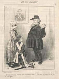Nou, hoe vind je me in mijn nieuwe uniform... door Honoré Daumier