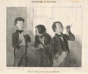 Elèves de sixième willen retorici spelen door Honoré Daumier