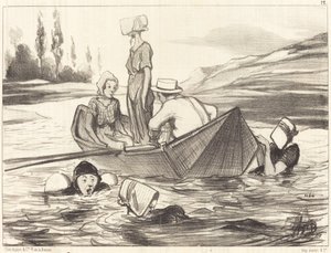 In Volle Zee door Honoré Daumier