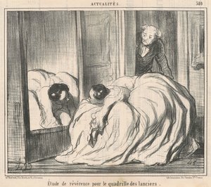 Studie van eerbied voor de quadrille van de lansiers door Honoré Daumier