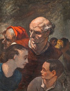 Familie op de Barricades door Honoré Daumier