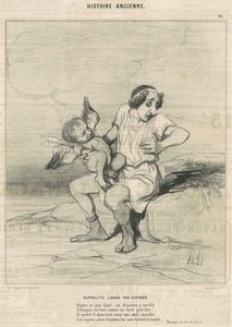 Hippolyte doorboord door Cupido door Honoré Daumier