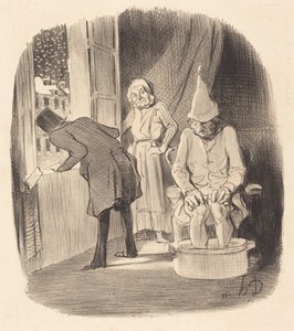 Ongemak van het Plaatsen van zijn Woning... door Honoré Daumier
