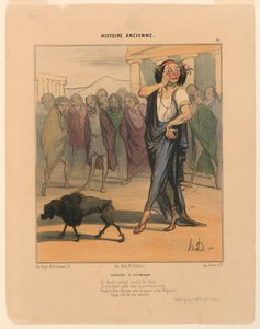 Jeugd van Alcibiades, plaat 19 uit de Oude Geschiedenis door Honoré Daumier