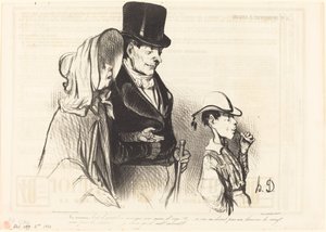 La Maman - Is het niet lief om zijn suikergoed te eten!... door Honoré Daumier