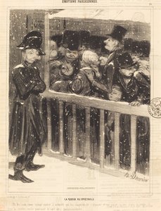 De rij bij de voorstelling door Honoré Daumier