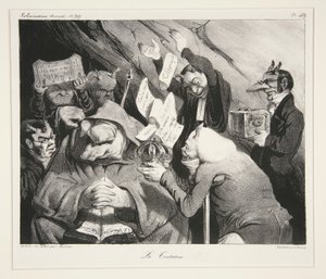 De Verleiding, pl. 453 uit het tijdschrift La Caricature no. 217 door Honoré Daumier