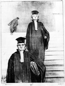 Advocaten (caricatuur door Honore Daumier, gepubliceerd in Charivari) door Honoré Daumier