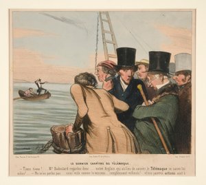 Het laatste hoofdstuk van Telemaque, uit La Caricature (Journal) door Honoré Daumier