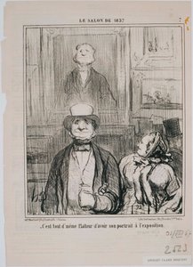 De Salon van 1857 - Wat, is het in deze kelder dat... door Honoré Daumier