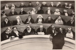 De wetgevende buik. Uitzicht op de ministeriële banken van de niet-geprostitueerde kamer van 1834 door Honoré Daumier