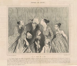 De eerste dag van het jaar door Honoré Daumier