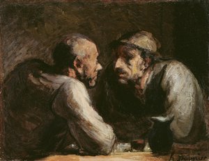 De twee drinkers door Honoré Daumier