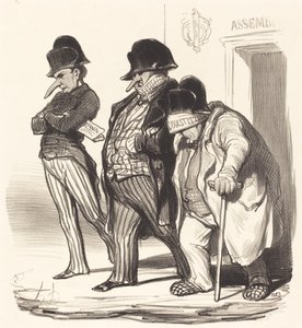 De Napoleontische Kranten die de Nationale Vergadering Verlaten... door Honoré Daumier