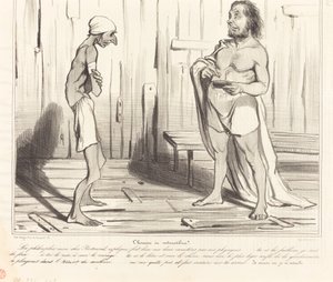 De man in naturalibus door Honoré Daumier