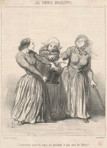 De opstand tegen de echtgenoten... door Honoré Daumier