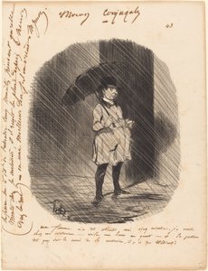 Mijn vrouw zei: wacht vijf minuten op mij... door Honoré Daumier