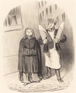 Madame Chapotard maakt zich klaar om haar jam te maken door Honoré Daumier