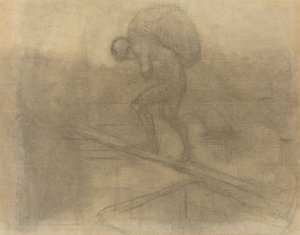 Man die een Zak Draagt door Honoré Daumier